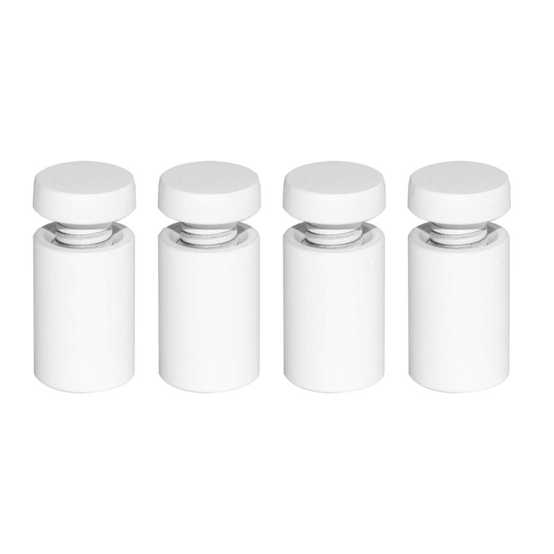 malleable,Sign Standoff 1/2" x 3/4",White Aluminum, for Acrylic,Glass,PVC,Glass Panel,Wood,Pack of 4 - Image 1